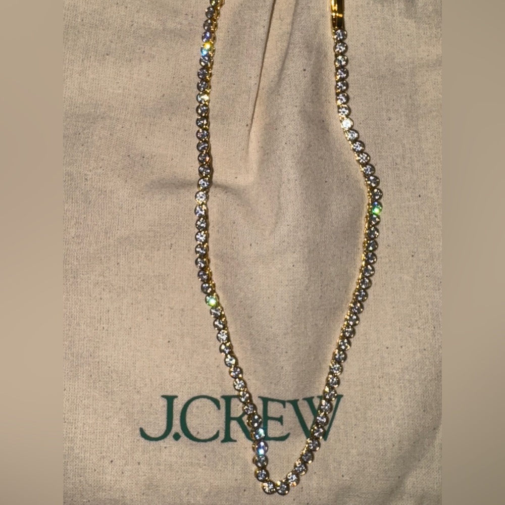 J. Crew Round cubic zirconia bezel-set tennis necklace